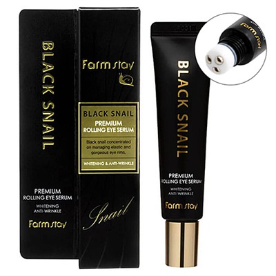 FarmStay Black Snail Premium Rolling Eye Serum Антивозрастная сыворотка для век