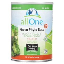 All One Nutritech Green Phyto Base, комплексный витаминно-минеральный порошок, без вкуса, 1000 г (2,2 фунта)