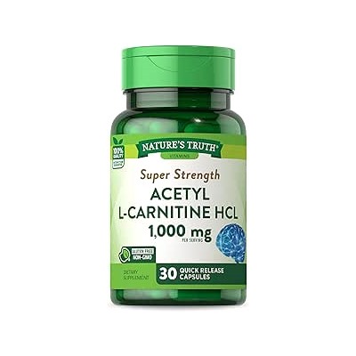 Acetyl L-Carnitine HCL | 1000mg | 30 Capsules | ALCAR | Non-GMO, Gluten Free Supplement | by Nature's Truth