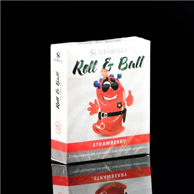 Презерватив-насадка стимулирующая Roll & Ball Клубника, 1 шт.