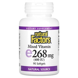 Natural Factors Смешанный витамин E - 268 мг (400 МЕ) - 90 мягких капсул - Natural Factors