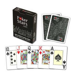 Карты Pokerstars черные 54 пластиковые 63*88мм (100% пластик)