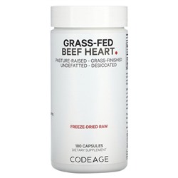 Codeage Grass-Fed, говяжье сердце, выращенное на пастбищах, 180 капсул