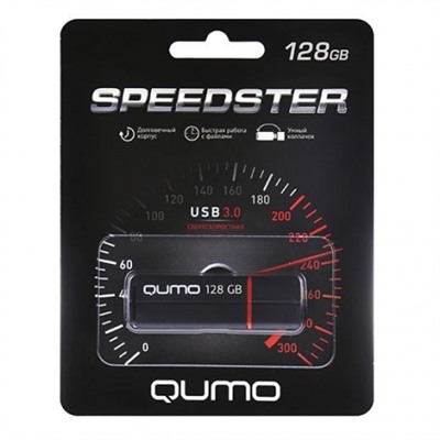 128Gb QUMO Speedster Black USB 3.0 (QM128GUD3-SP-black)