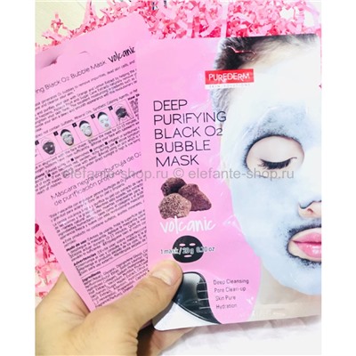 Маска PUREDERM Deep Purifying Black O2 Bubble Mask Volcanic (78)