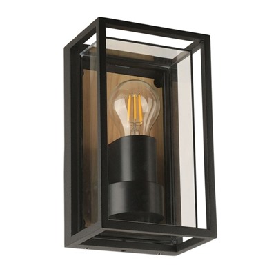 Уличный настенный светильник Arte Lamp Marfik A2322AL-1BR, E27, 15 Вт, 10х14х24 см, чёрный, бежевый