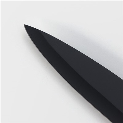 Нож кухонный для овощей Magistro Dark wood, длина лезвия 10,2 см, цвет чёрный