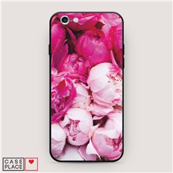 Матовый силиконовый чехол Пионы розово-белые на iPhone 6