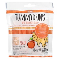 Tummydrops Organic, Двойной имбирь-персик, 33 леденца, 3,7 унции (105 г)