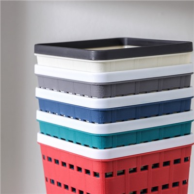 Корзинка пластиковая для хранения Доляна «Течение», квадратная, 9×11,5 см, цвет МИКС