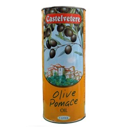 Масло оливковое из выжимок рафинированное с добавлением масла оливкового нерафинированного CASTELVETERЕ 1 л (ж/б)