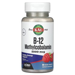 KAL B-12 Метилкобаламин, малина, 5000 мкг, 90 микротаблеток