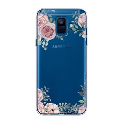Силиконовый чехол Нежные розы акварель на Samsung Galaxy A6
