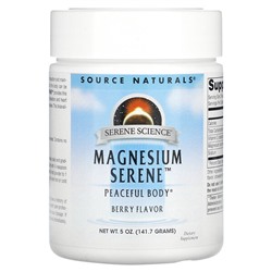 Source Naturals Magnesium Serene, Peaceful Body, ягодный вкус, 5 унций (141,7 г)