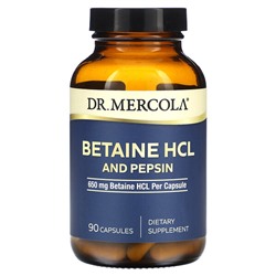 Dr. Mercola Бетаин HCL и Пепсин - 650 мг - 90 капсул - Dr. Mercola