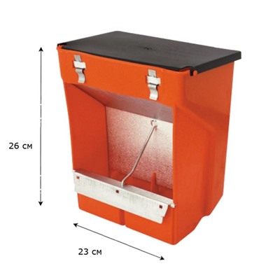 Кормушка бункерная для кроликов, 2 секции, пластик, с крышкой
