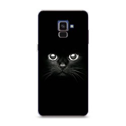 Силиконовый чехол Взгляд черной кошки на Samsung Galaxy A8 2018