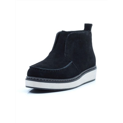 01-5173-2 BLACK Ботинки демисезонные (натуральная замша, байка)