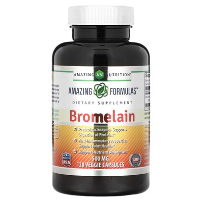 Amazing Nutrition Бромелайн, 500 мг, 120 растительных капсул