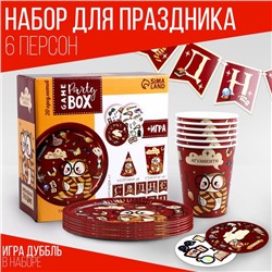 Набор бумажной посуды «Совушка»: 6 тарелок, 6 стаканов, 6 колпаков