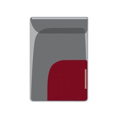 Папка-уголок для заметок 8.5х12 см 46728 Черный+красный 2 отд., липкий слой (набор 2 шт.)