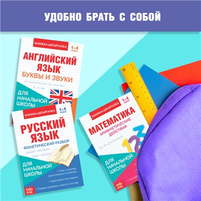 Книги-шпаргалки набор для начальной школы, 6 книг по 8 стр.