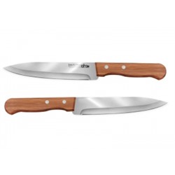 Нож для чистки овощей 10см/1,5мм(LR05-60 LARA ) деревянная буковая ручка, сталь 8CR13Mov (блистер)