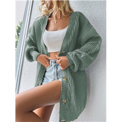 SHEIN Cardigan mit Zopfstrick Drop Shoulder