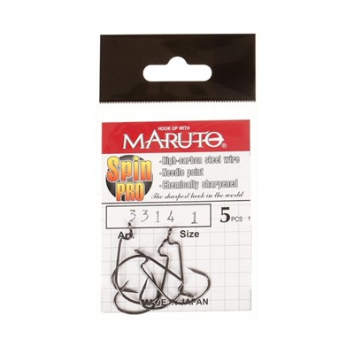 Крючки офсетные Maruto, серия Spin Pro 3314, цвет BN, № 1, 5 шт.