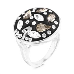 Кольцо из серебра с кристаллами Swarovski родированное 925 пробы ЕК-2092