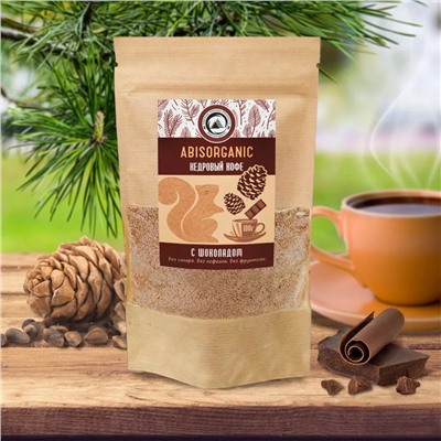 Кедровый кофе ABISORGANIC с шоколадом без сахара и кофеина, 100г