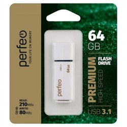 64Gb Perfeo C15 White High Speed USB 3.1 (PF-C15W064HS)