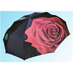 Зонт С001 красная роза на черном