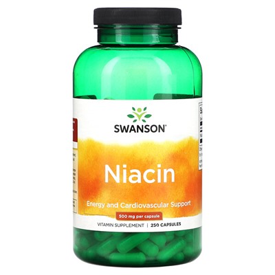 Swanson Niacin, 500 mg, 250 Capsules