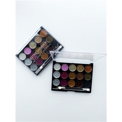 Тени для век DoDo Girl Professional Make Up 15 Color Palette Extra Shimmer Gel Glitter Eyeshadow (тон 02)