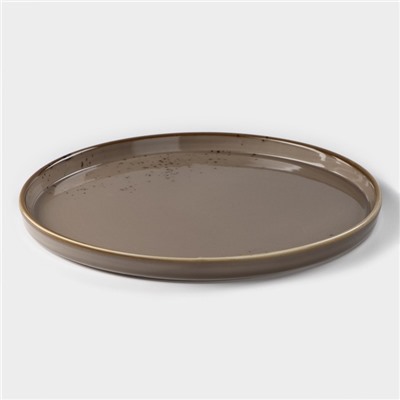 Тарелка фарфоровая с бортиком Magistro «Церера», d=25,5 см, цвет коричневый
