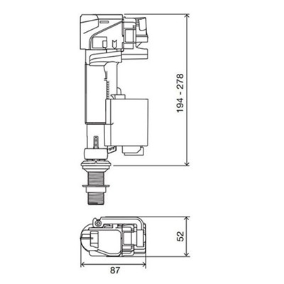 Арматура д/бачка (IVC102+URAL II)  унитаза с ниж. под. 1/2  ОЛИ (18/1)