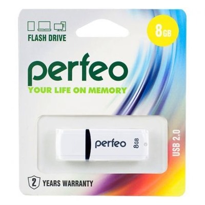 8Gb Perfeo C02 White USB 2.0 (PF-C02W008)