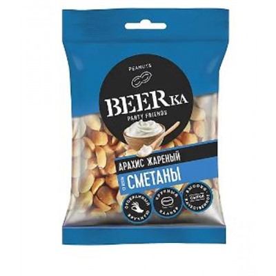 «Beerka», арахис жареный со вкусом сметаны, 90 гр. KDV