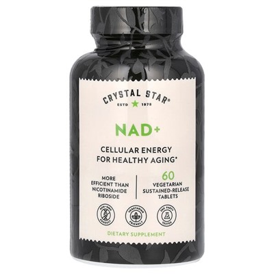 Crystal Star NAD+, 60 вегетарианских таблеток с пролонгированным высвобождением