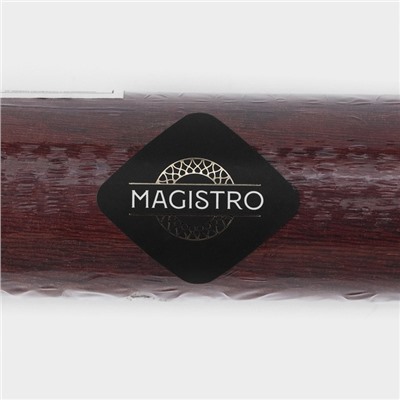 Скалка вращающаяся Magistro, дерево, 43×4 см, рабочая часть 23 см, с фигурными ручками