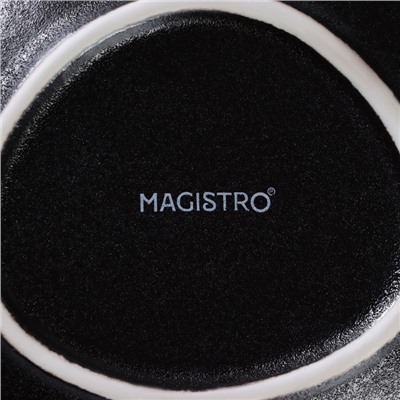 Салатник фарфоровый Magistro Carbon, 15,5×13,5 см, цвет чёрный
