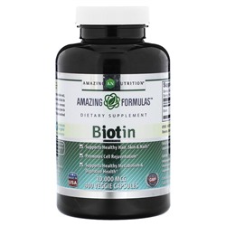 Amazing Nutrition Биотин, 10 000 мкг, 400 растительных капсул