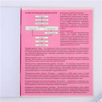 Предметная тетрадь, 48 листов, «УВЕДОМЛЕНИЯ», со справ. мат. «Биология», обложка мелованный картон 230 гр., внутренний блок в клетку 80 гр., белизна 96%