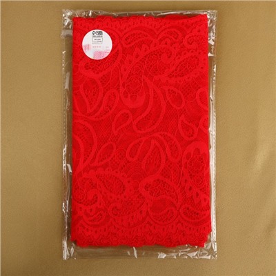 Кружевная эластичная ткань, 230 мм × 2,7 ± 0,5 м, цвет красный