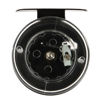 Катушка инерционная, металл пластик, диаметр 6.5 см, цвет черный-прозрачный, 701