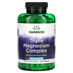 Swanson Тройной магниевый комплекс - 400 мг - 300 капсул - Swanson