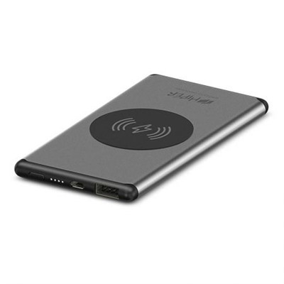 Зарядное устройство Hiper Nano V, 5000 мА/ч, Qi 5 W, 2.1A USB, серебристое