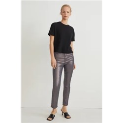 Slim jeans - high waist - LYCRA® - shiny