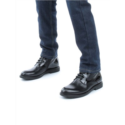 01-H9057-B16-SW3 BLACK Ботинки демисезонные мужские (натуральная кожа)